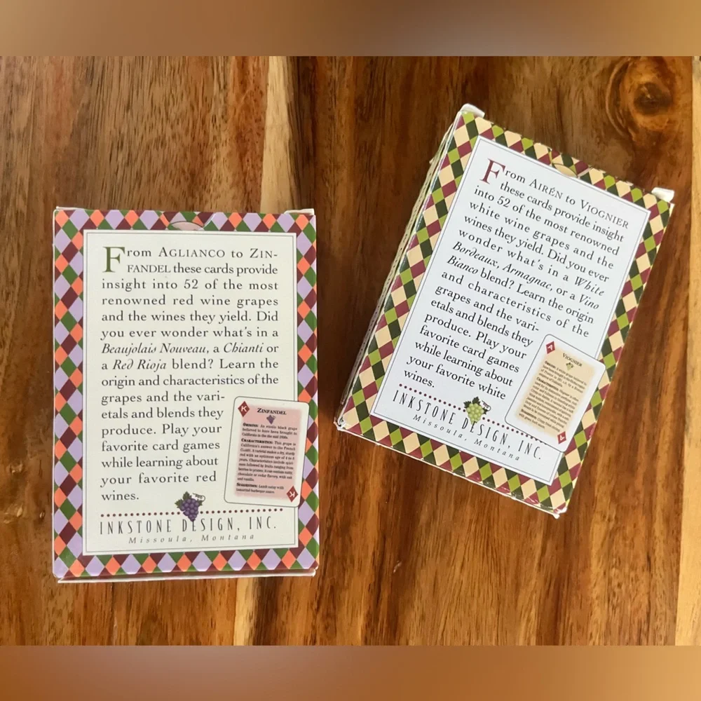 2 Decks of Playing Cards White Wine and Red Wine Varietal Information - Picture 3 of 7